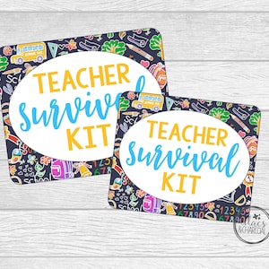 Printable Teacher Survival Kit Tags for Back To School or Teacher Appreciation.  Instant Digital Download.
