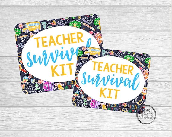 Printable Teacher Survival Kit Tags for Back To School or Teacher Appreciation. Instant Digital Download.