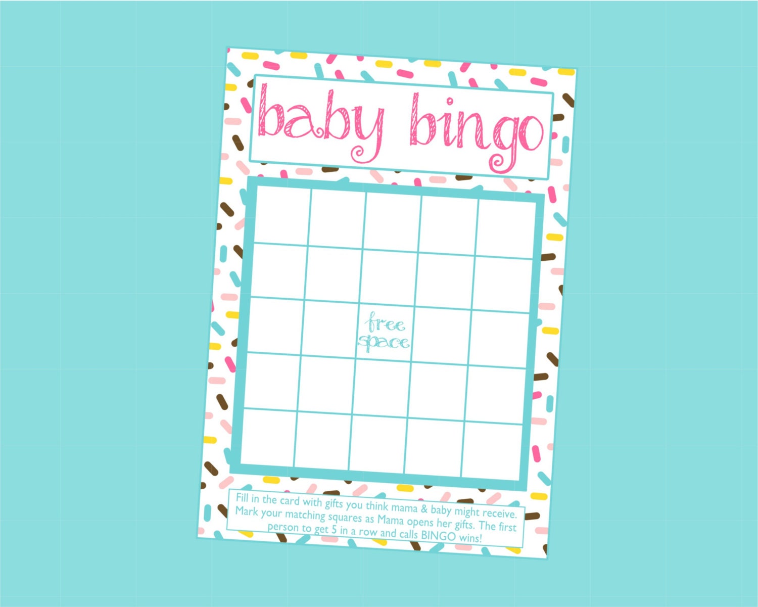 Sprinkle Baby Bingo Baby Shower Game Donut or Ice Cream Baby - Etsy Ireland
