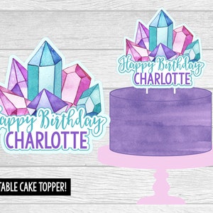 Printable Gem Party Cake Topper. Personalized Cake Topper for Gem, Jewel, Princess, She&#39;s A Gem Party.  Digital File- Nothing Physical Sent.