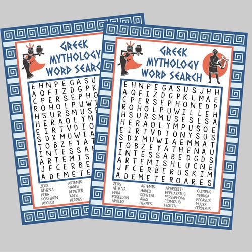 greek gods goddesses guessing game printable ancient greek etsy