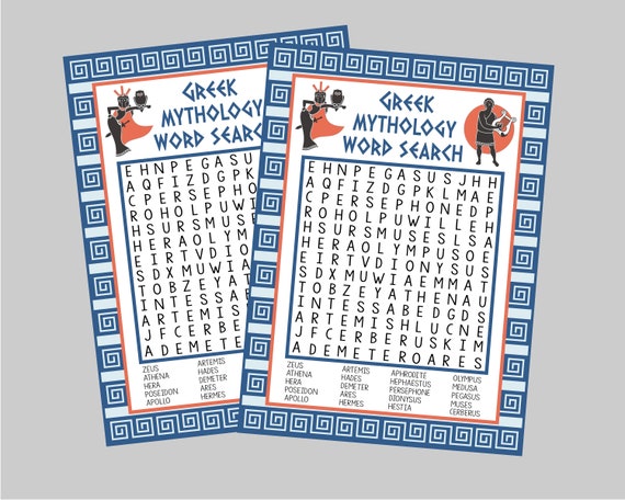 printable greek mythology word search word search for ancient etsy denmark