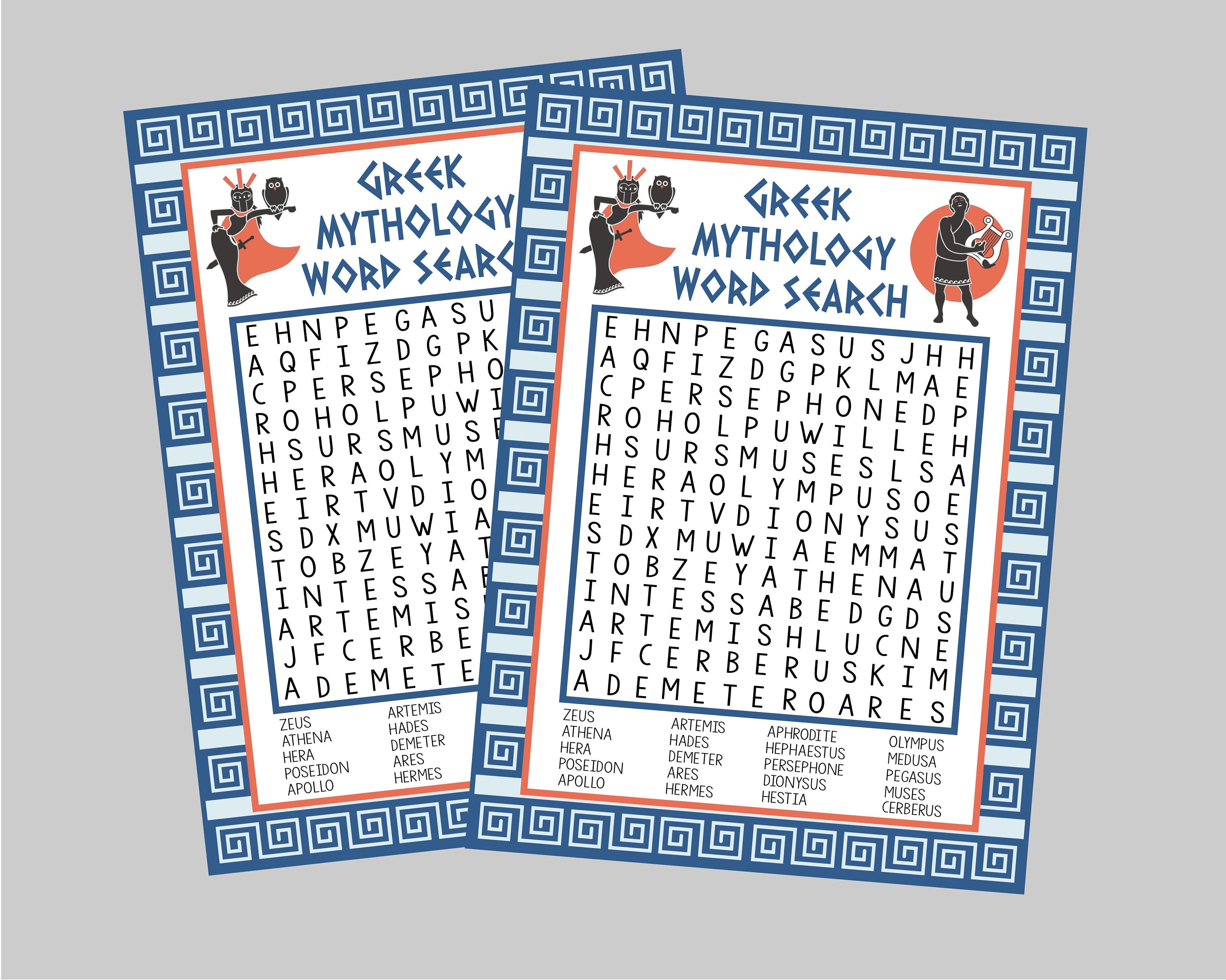printable greek mythology word search word search for ancient etsy canada