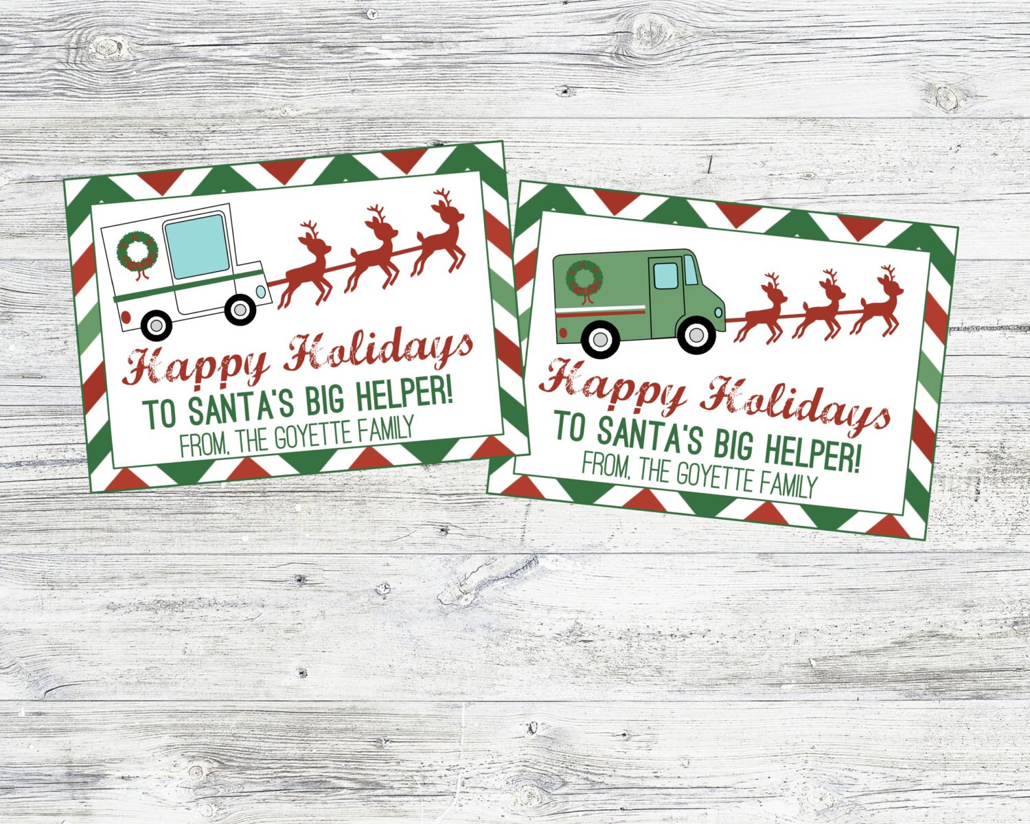 Personalized Mailman Christmas Tag &amp; Signs. Happy Holidays to | Etsy