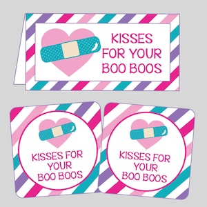 Kisses For Your Boo Boos Tag & Bag Toppers for Doctor Party. Instant Digital Download. Doctor Party Favor Tags. Doc, Doctor, Nurse Party