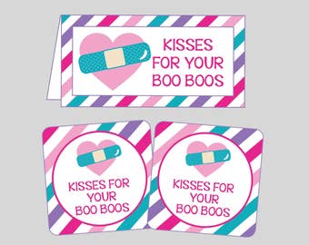Kisses For Your Boo Boos Tag & Bag Toppers for Doctor Party. Instant Digital Download. Doctor Party Favor Tags. Doc, Doctor, Nurse Party