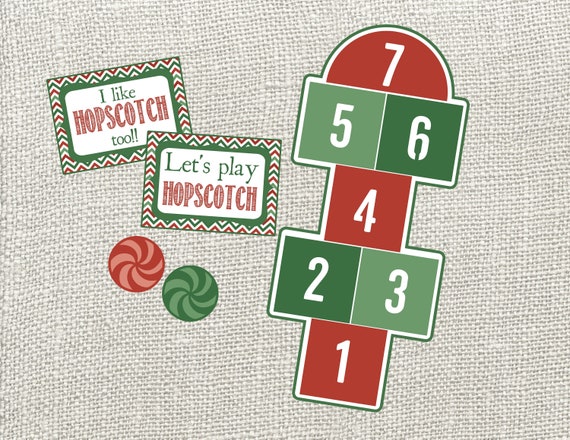 Printable Mini Hopscotch Game for Christmas Elf or Dolls