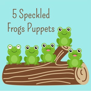 5 Little Speckled Frogs Printable Puppets! Instant Digital Download. Fun Activity for your Baby or Toddler!