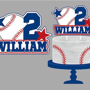 Printable Baseball Birthday Cake Topper. Personalized Birthday Cake Topper. Baseball, All-Star, Little Slugger Printable Digital File.