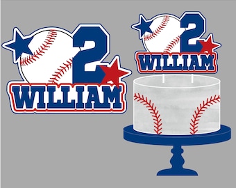Printable Baseball Birthday Cake Topper. Personalized Birthday Cake Topper. Baseball, All-Star, Little Slugger Printable Digital File.