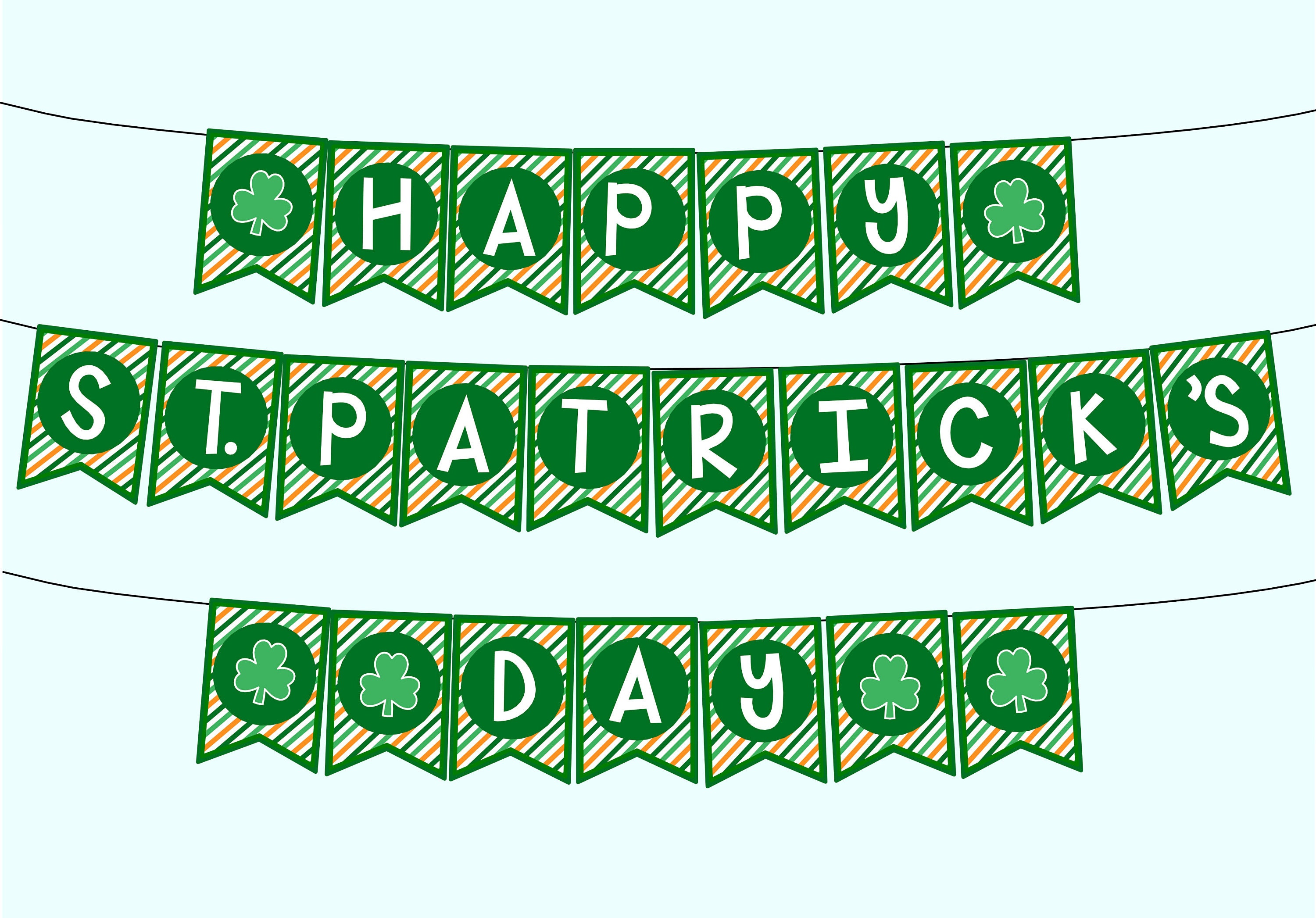 St. Patrick's Day Banner. Printable Banner. Lucky Happy Etsy