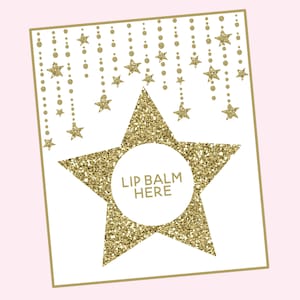 Gold Twinkle Lip Balm Card for Twinkle Twinkle Baby Shower. Printable Instant Digital Download. Little Star, Gold Star,