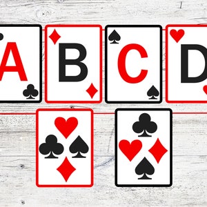 Banner imprimible para fiesta de noche de casino. Paquete de banners con alfabeto completo, feliz cumpleaños, noche de juegos, fiesta mágica. Descarga digital instantánea.