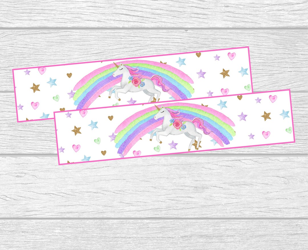 Unicorn Water Bottle Labels. Instant Digital Download. Printable ...
