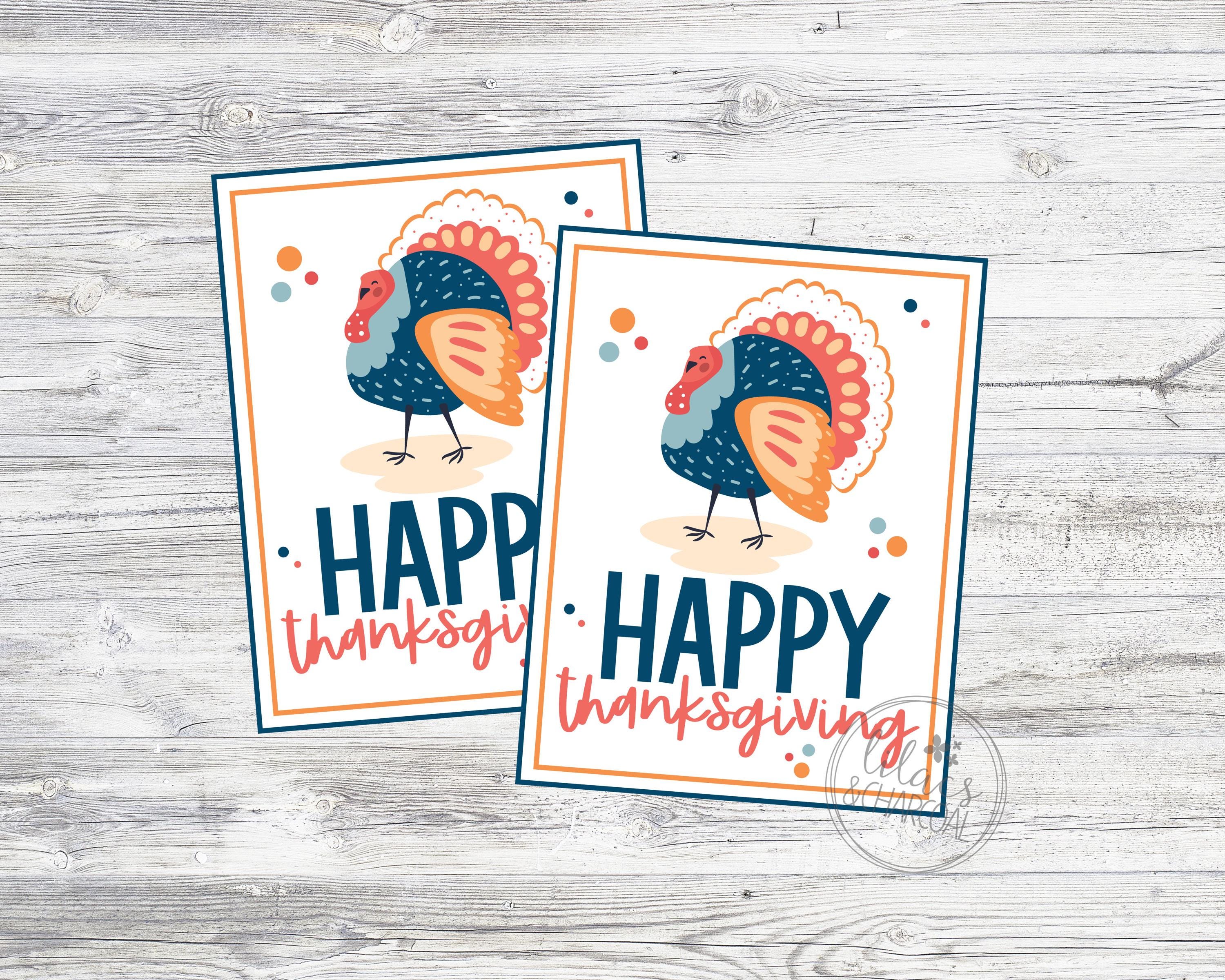 Turkey Tag Email Printable Happy Thanksgiving Tags. Turkey Thanksgiving Tags. Instant ...