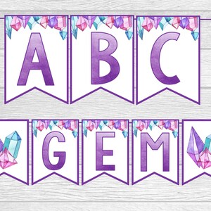 Printable Gem Party Banner. You&#39;re a Gem, She&#39;s A Gem, Gemstone Banner for Gem Birthday Party or Shower. Instant Digital Download Files.