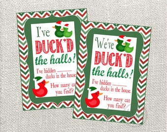 Printable Christmas Elf Sign. I've Duck'd the Halls. Instant Digital Download.