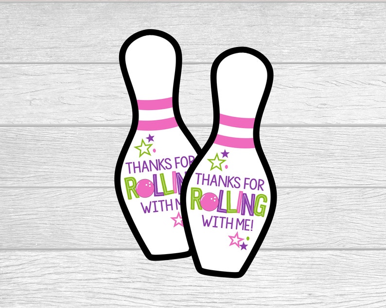 Printable Bowling Pin Party Favor Tags. Instant Digital Download Files ...