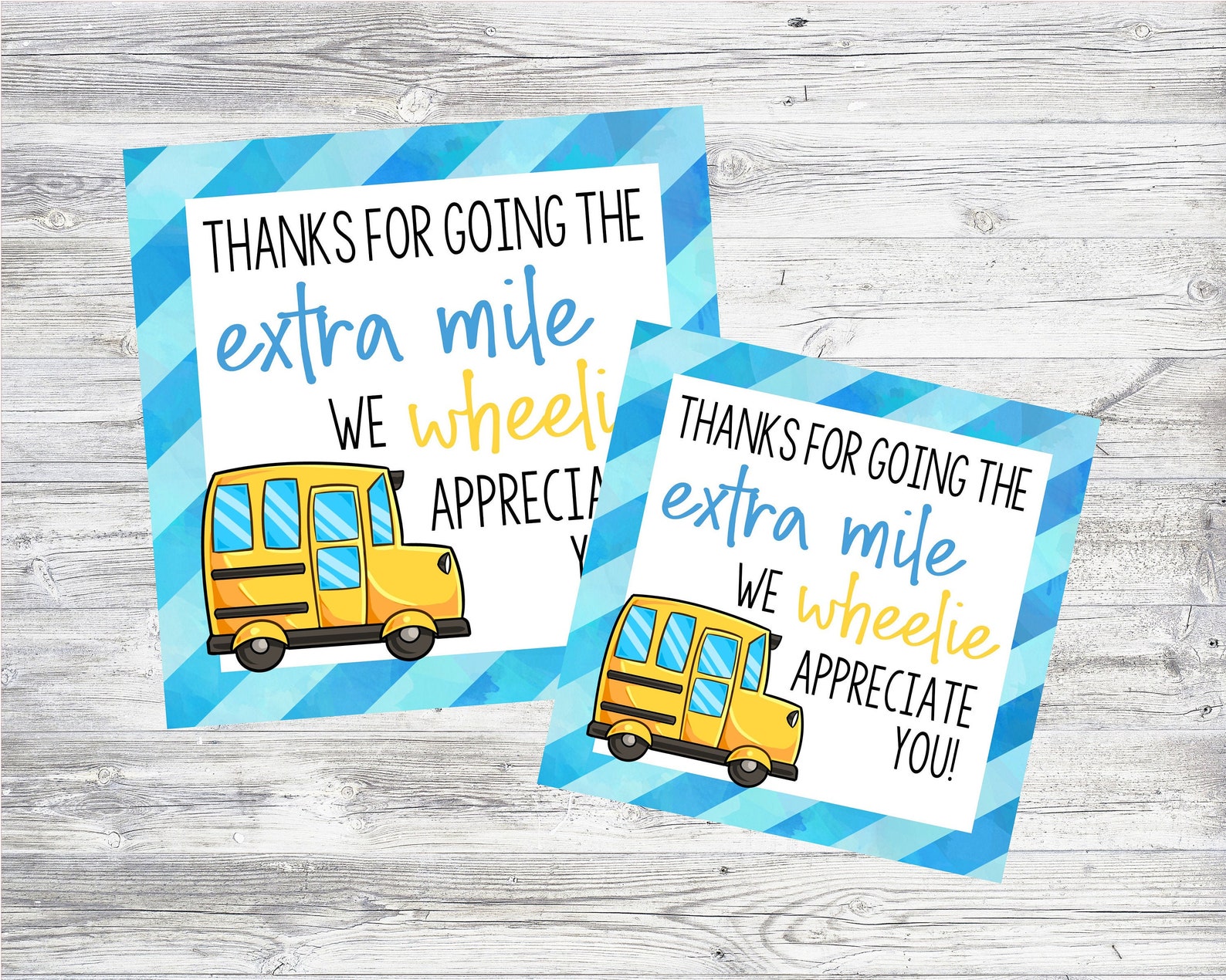 Printable Bus Driver Appreciation Tags. Thanks for Going the Extra Mile