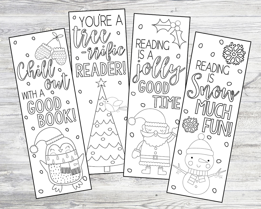 4 Free Printable Winter Coloring Bookmarks - A Peace of Werk By Eliza Todd