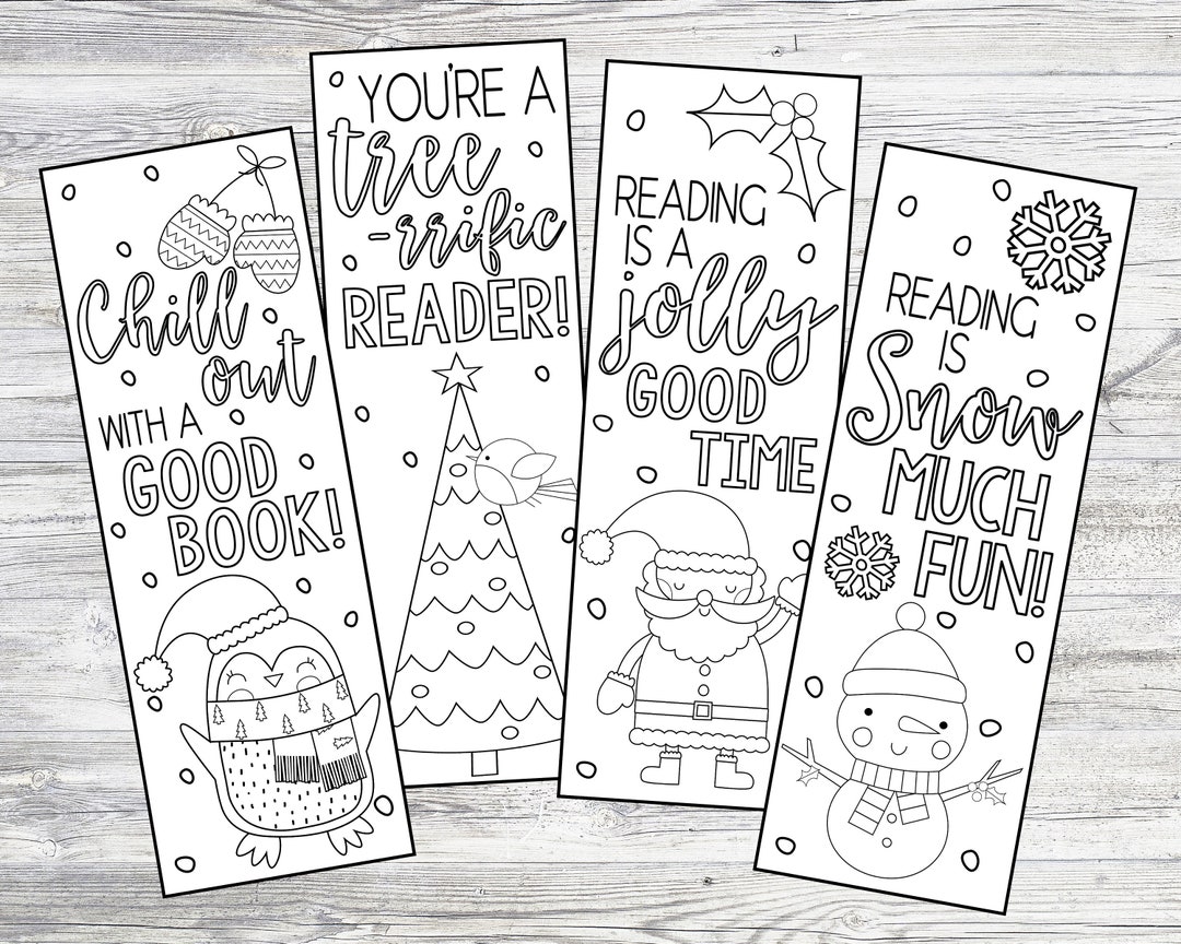 4 Free Printable Winter Coloring Bookmarks - A Peace of Werk By Eliza Todd