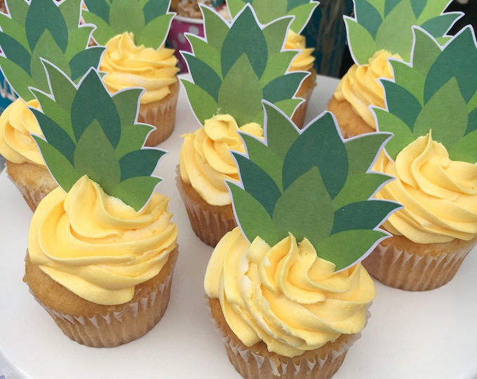 PRINTABLE Pineapple Tops Cupcake Toppers. Cupcake Toppers for - Etsy
