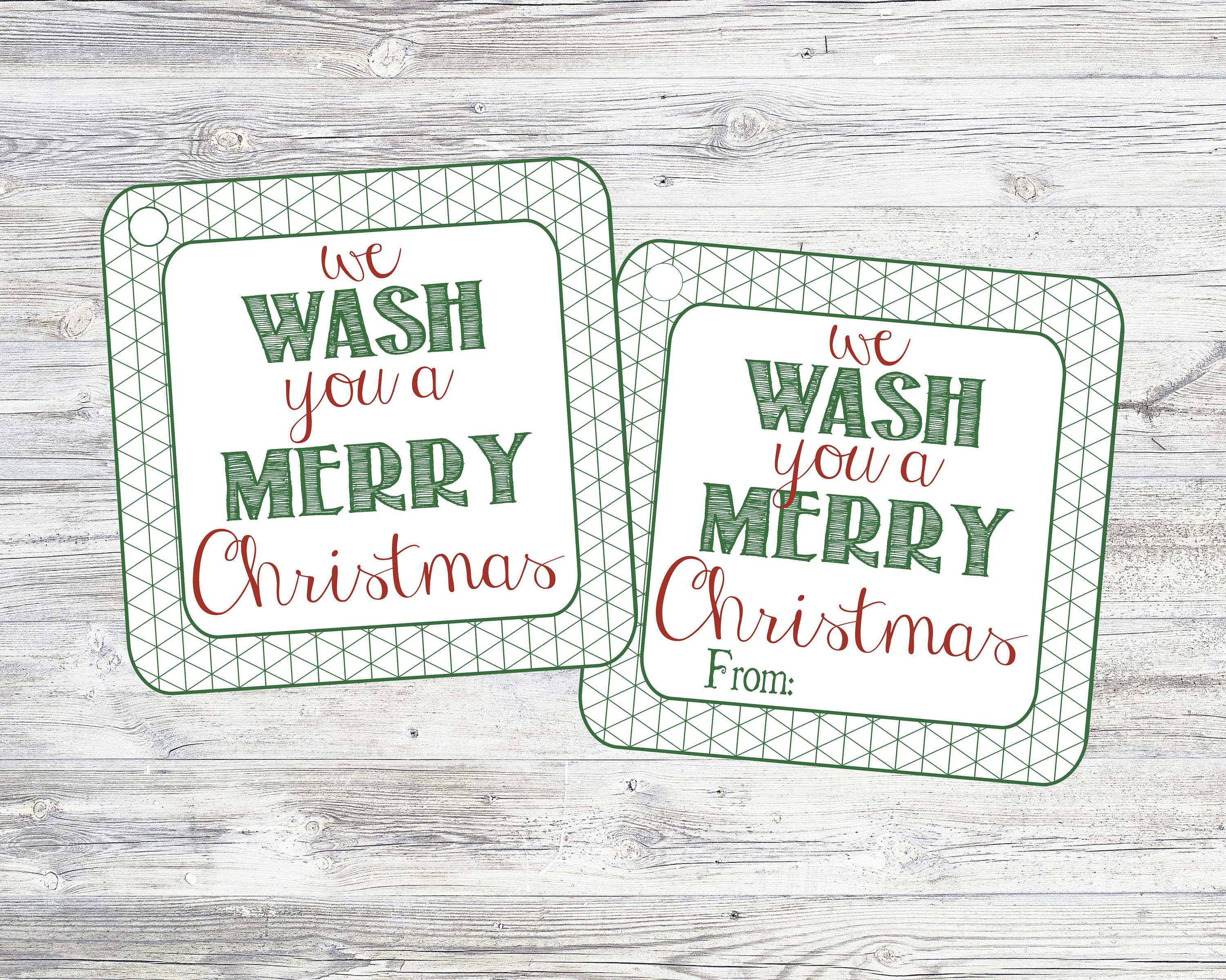 we wash you a merry christmas. printable tags to pair with soap