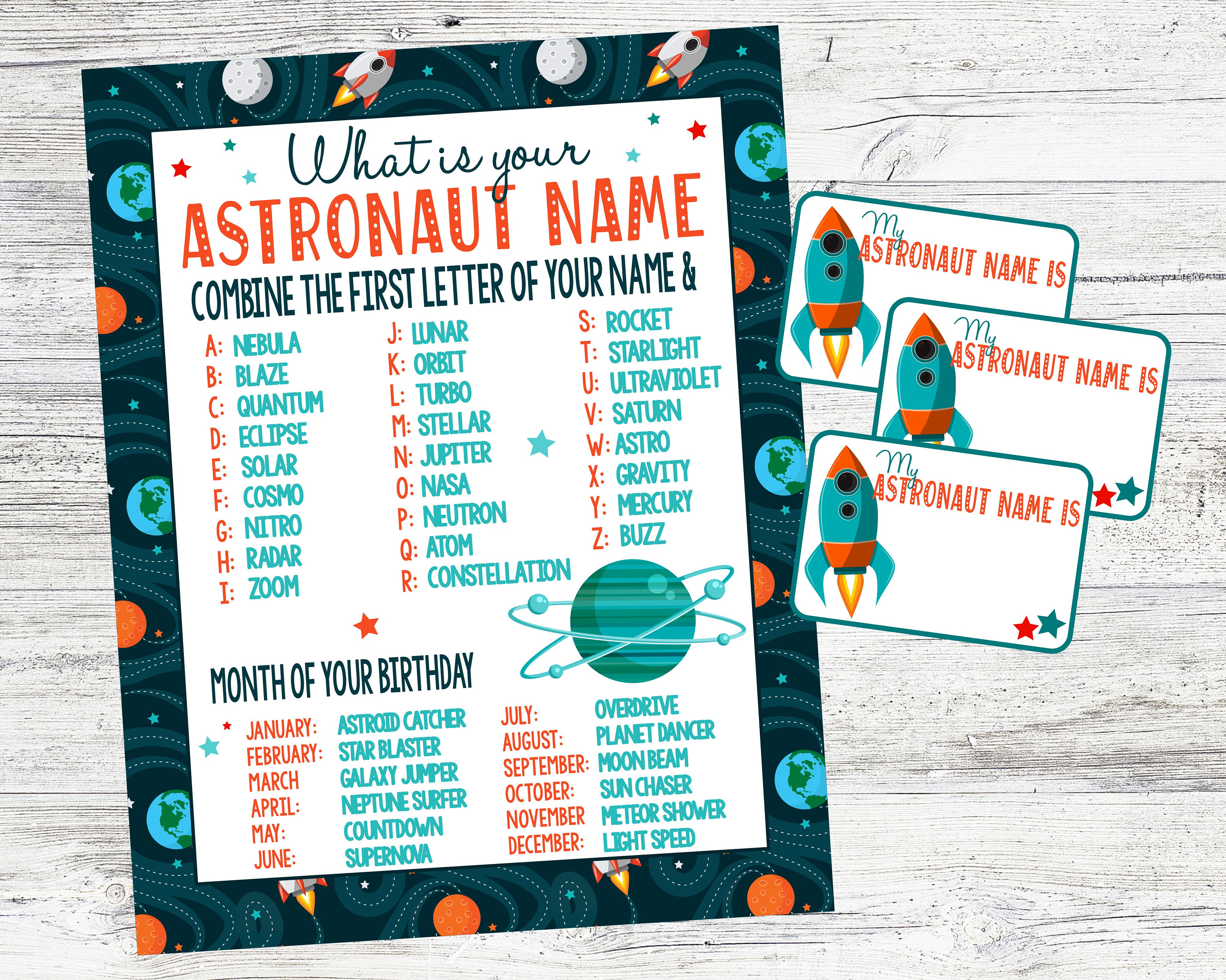 what is your astronaut name printable sign name tags for etsy
