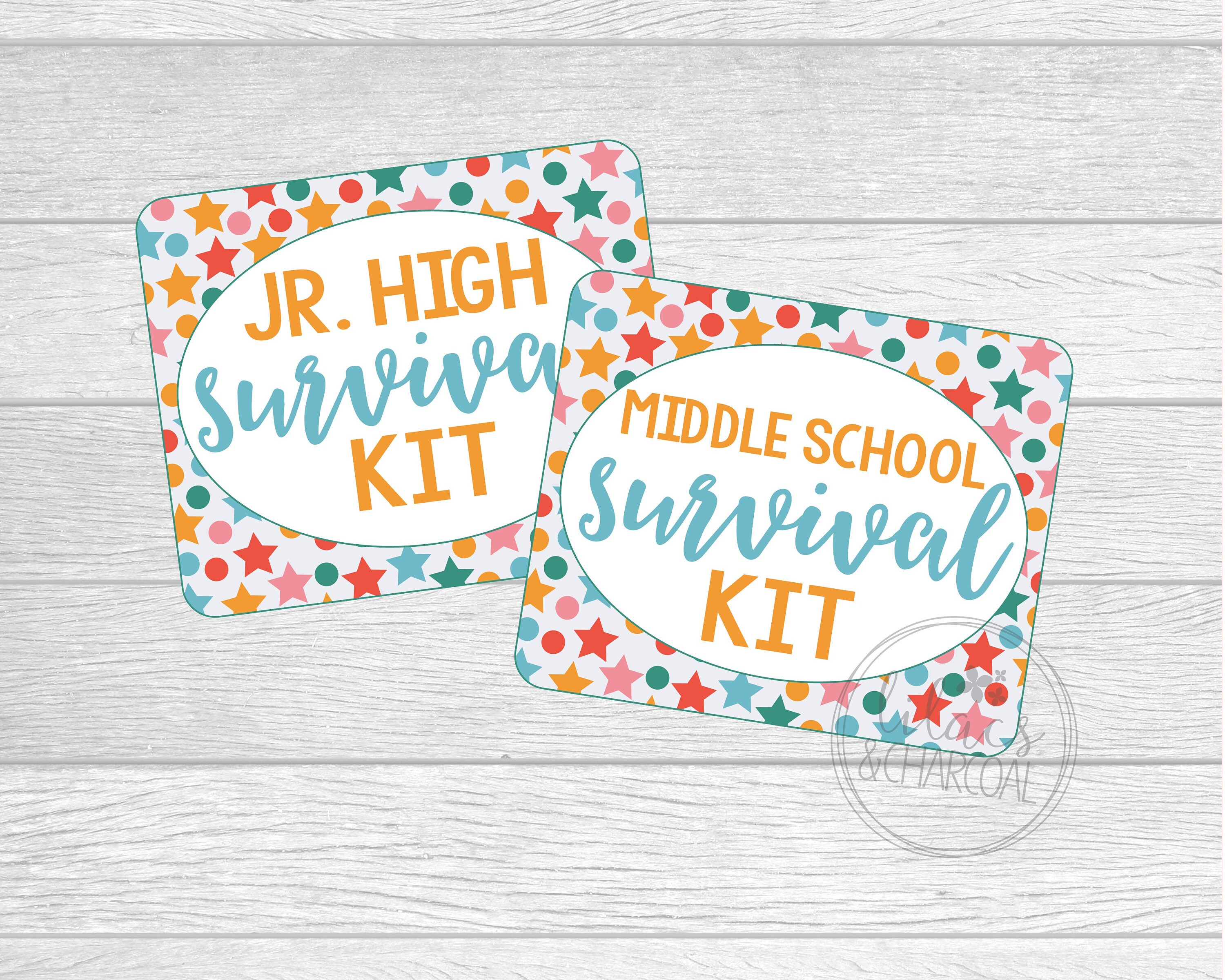 Printable Jr. High and Middle School Survival Kit Tags for Back to