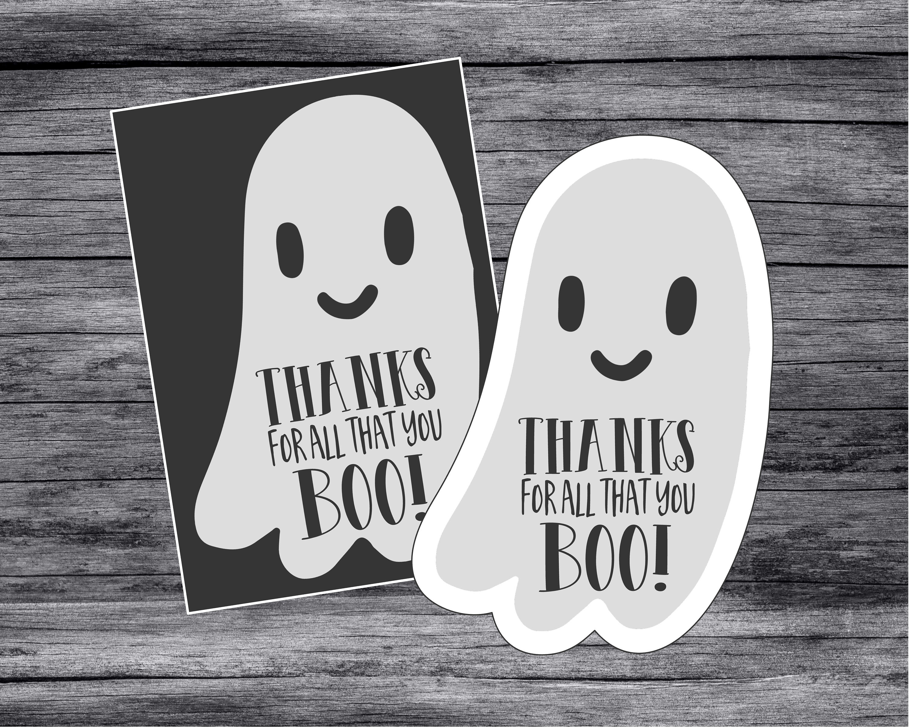 Printable Thanks for All You Boo Halloween Tags. Ghost Thank You Tags ...