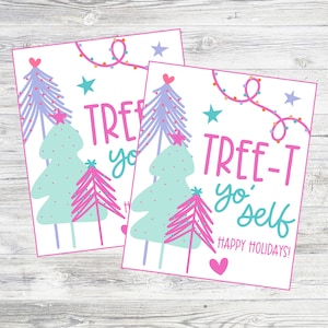 Etiquettes cadeaux imprimables Tree-t Yo'. Étiquettes-cadeaux de Noël, Soins personnels pour les Fêtes, Spa, Adolescents, Préados. Téléchargement numérique instantané