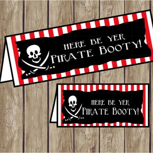 Pirate Bag Toppers for Pirate Party. Here Be Yer Pirate Booty. 4 Sizes for Any Pirate Party ...