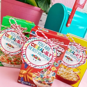 Cereal-sly Las mejores etiquetas con opciones para el día de San Valentín, maestro, amigo, genérico. Descarga digital instantánea. Eres Cereal-sly, el mejor