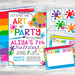 Art Party Invitation. Let's Put The Art In Party! Personalized Printable Invitation for Art Themed Birthday, Event or Back to School Party