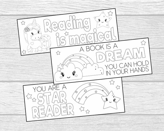 diy unicorn bookmarks print coloring your own bookmark etsy