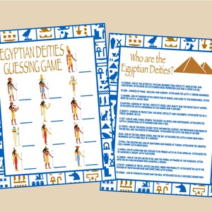 Ancient Egyptian Gods and Goddesses Guessing Game. Ancient Egypt Deities Class Activity. Instant Digital Download.