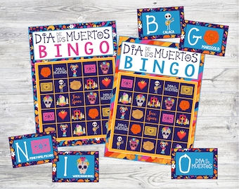 Printable Dia De Los Muertos Bingo Game. Day Of The Dead Bingo Instant Digital Download. Includes 12 Game Cards, Calling Cards, & Call Sheet