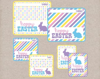 Hoppy Easter Treat Bag toppers and tags. Instant Digital Download. Perfect for Cheddar Bunnies, Bunny Grahams, & Bunny Fruit Snacks