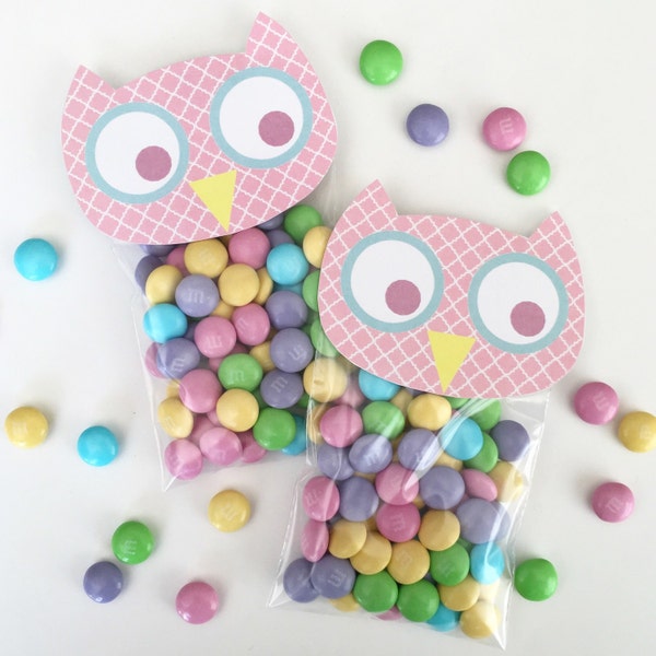Spring Owl Bag Toppers. Owl Treat Bag Toppers. Perfect for Owl Birthday Party, Owl Baby Shower, Easter Basket. Instant Digital Download