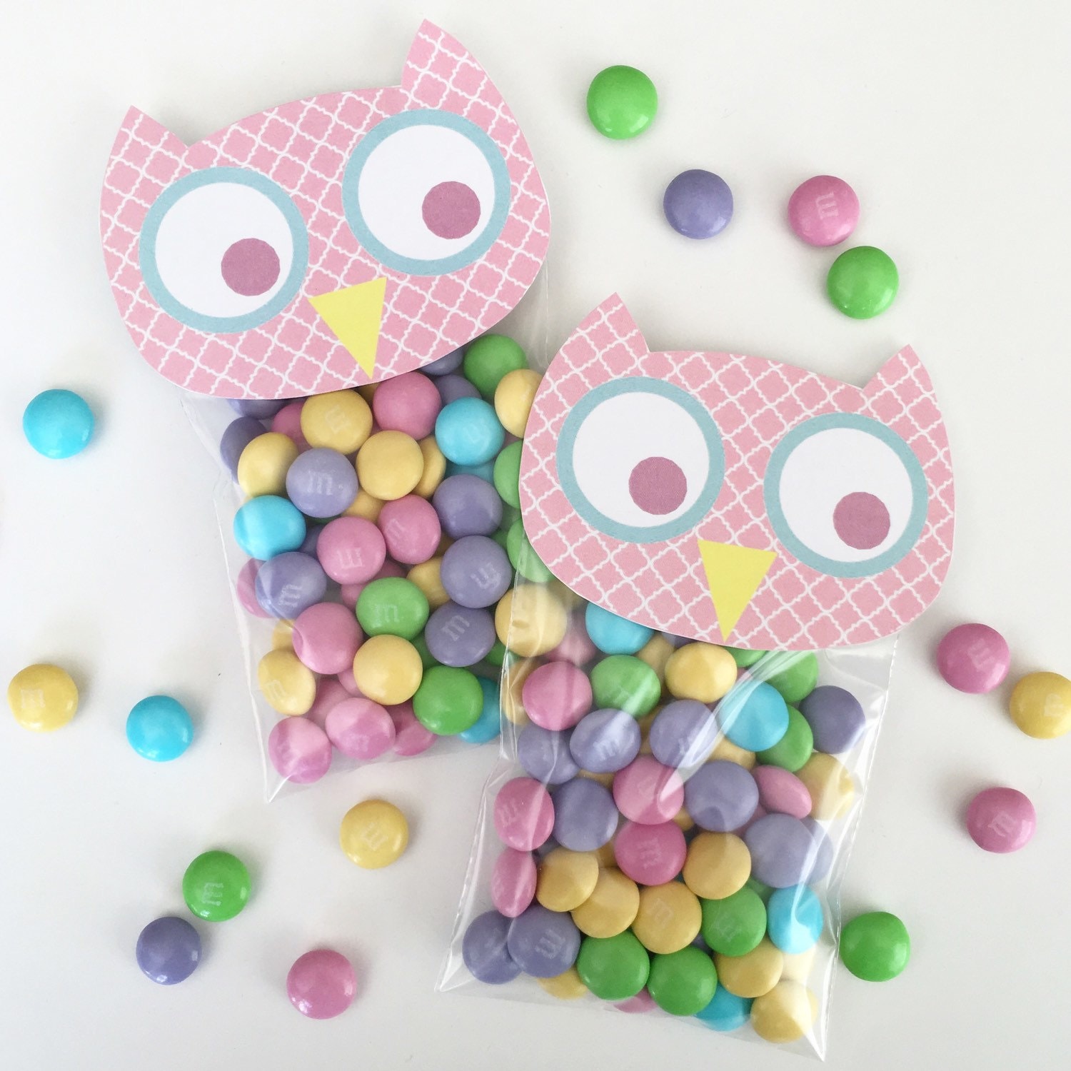 Spring Owl Bag Toppers. Owl Treat Bag Toppers. Perfect for Owl Birthday Party, Owl Baby Shower, East
