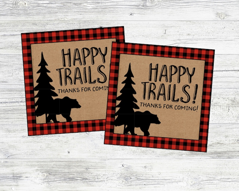 Happy Trails Favor Tag for Lumberjack Party or Baby Shower. - Etsy