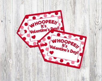 Whoopee It's Valentine's Day Tags. Printable Valentine's Day Tags.  Instant Digital Download.
