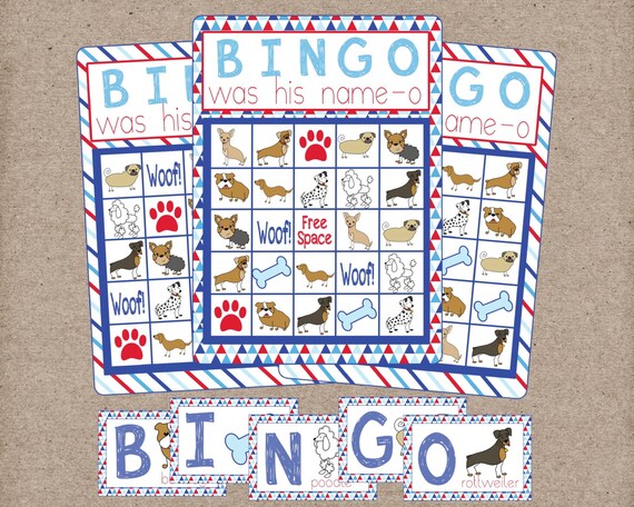 Dog Bingo Game Dog Doggy Puppy Bingo Perfect for Puppy - Etsy