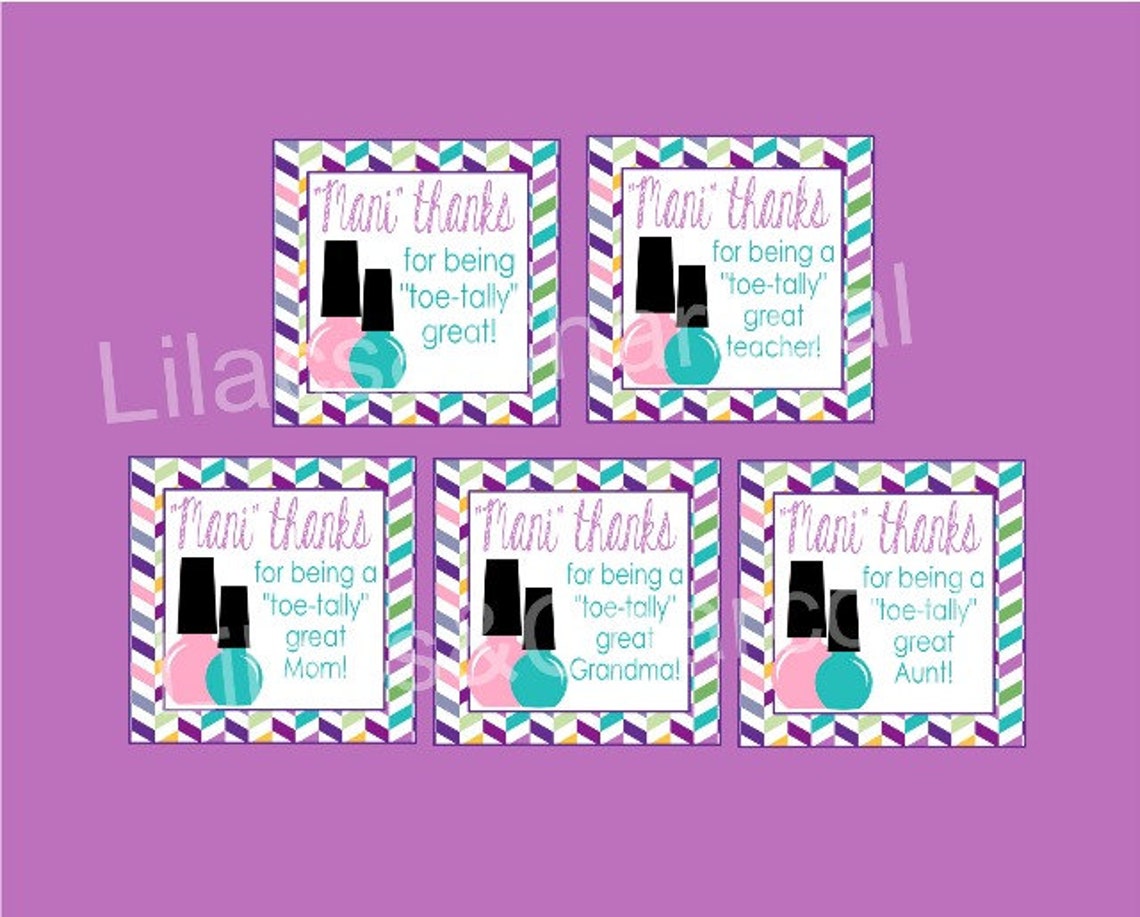 Mani Thanks For Being Toetally Great Card Tag Etsy Mani Thanks For Being Toetally Great Card Tag Etsy