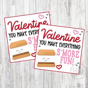 Druckbare S&#39;mores Valentinstag Tags. Valentine, du machst alles S&#39;more Fun. Druckbare Instant Digital Download-Dateien.