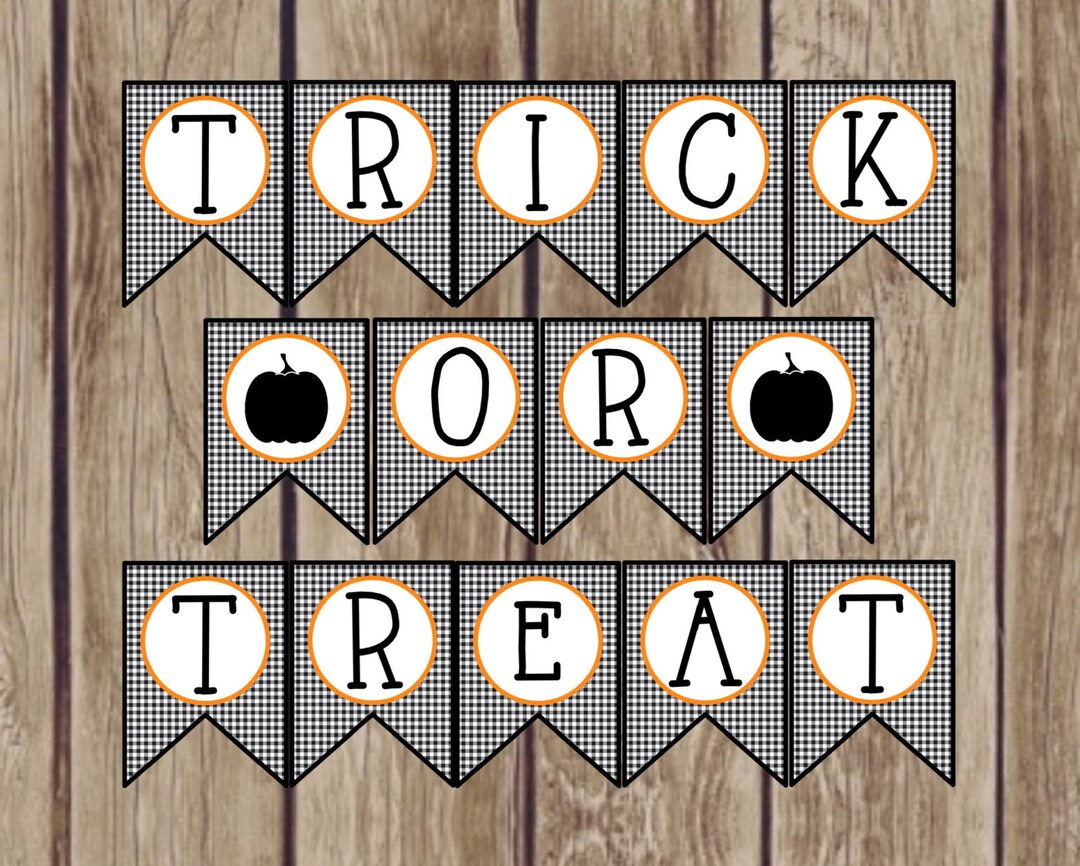 Trick or Treat Printable Halloween Banner. Instant Digital Download
