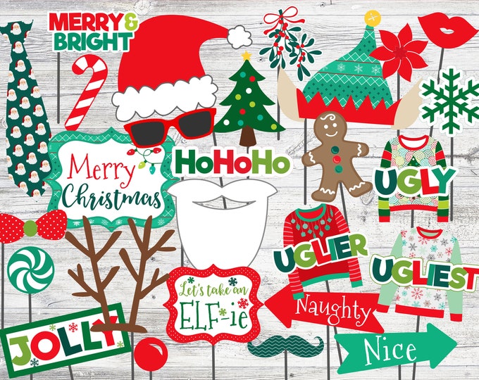 Christmas Photo Booth props