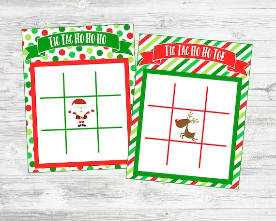 Tic Tac Ho Ho Toe. Printable Christmas Tic Tac Toe Game