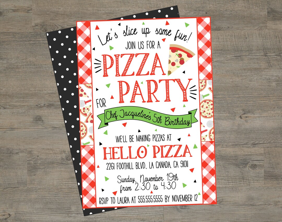 Pizza Party Birthday Invitation. Printable Pizza Party Invitation. Let ...