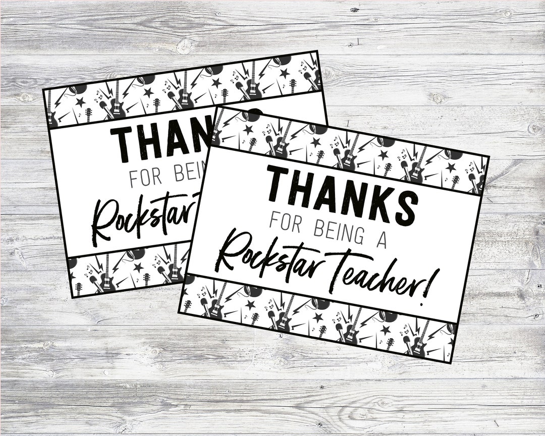 Printable Thanks for Being A Rockstar Teacher Tag. Teacher Appreciation ...